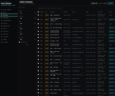 RADIO COMMAND Target database interface