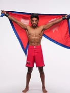 Rabindra Dhant holding the Nepal flag