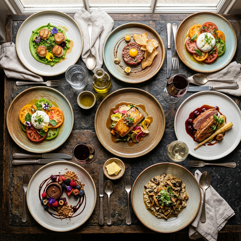 A gallery of beautifully plated dishes