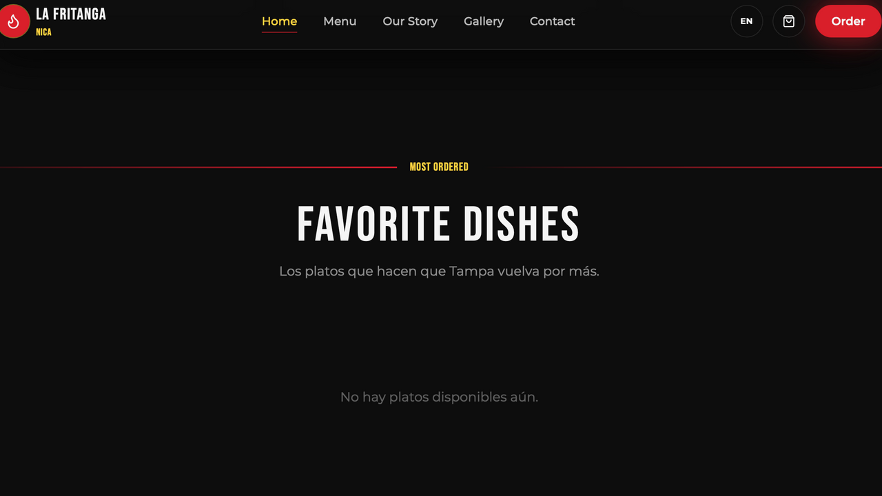Restaurant app with English and spanish translation template preview