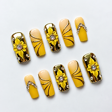Marigold — Gold Mirror & Rhinestone Bloom