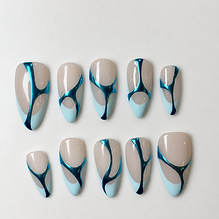 Azure Drip — Fluid Teal French