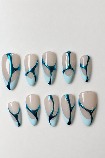 Azure Drip — Fluid Teal French