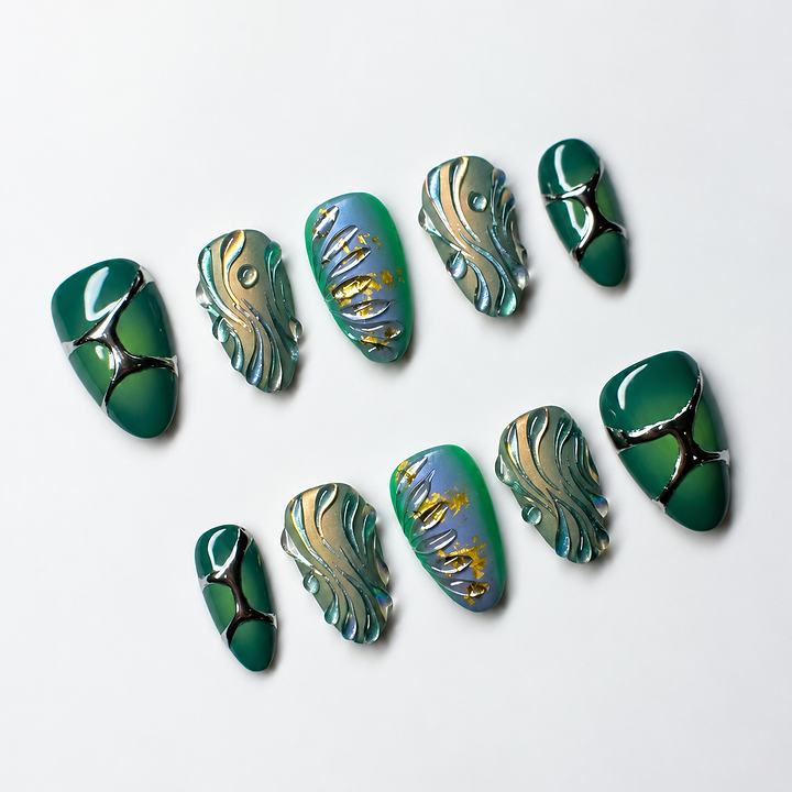 Verdigris — Liquid Chrome & Gold Leaf