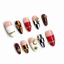 Domino — Checkerboard & Gold Hardware