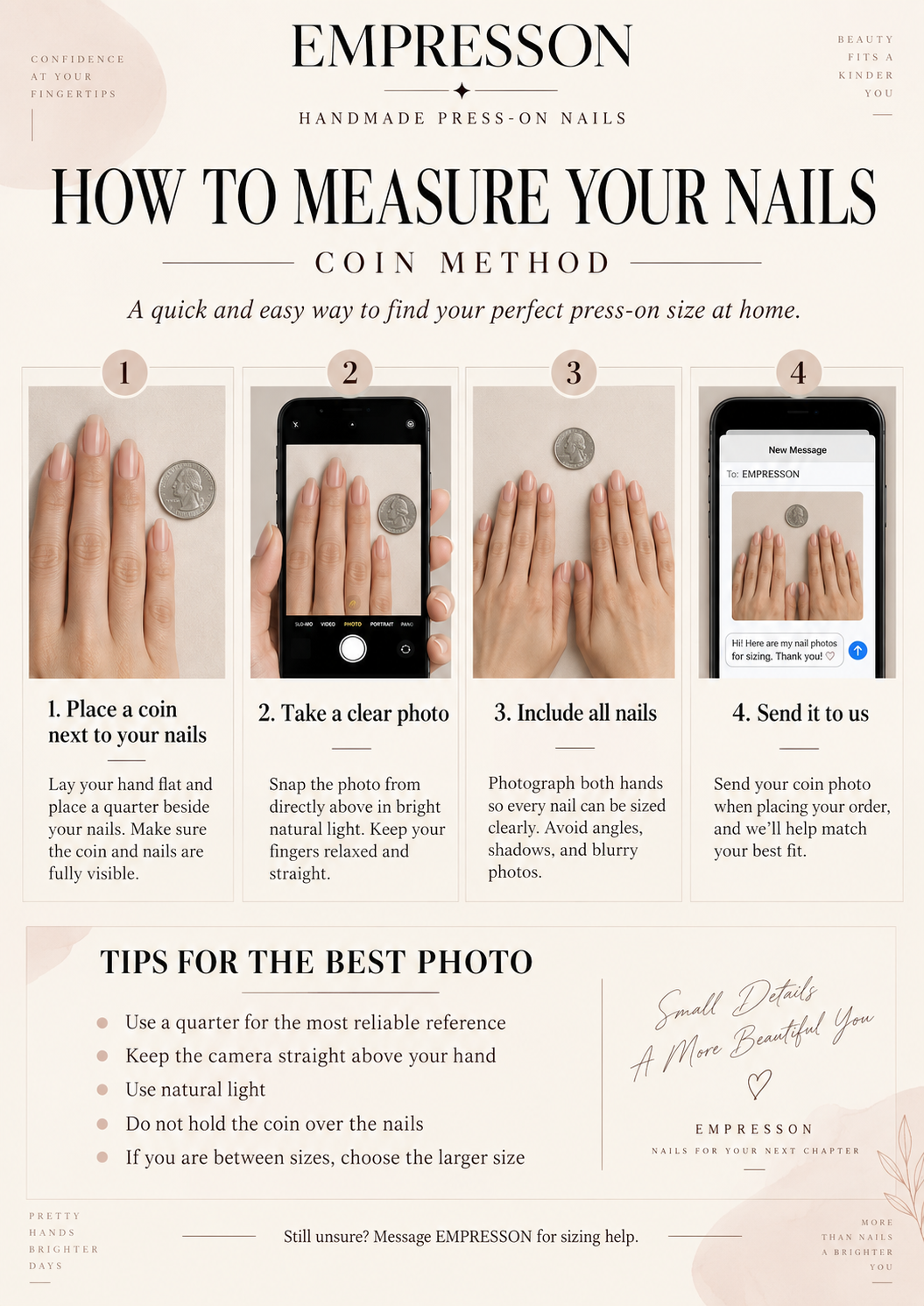 How to Measure Your Nails — Coin Method