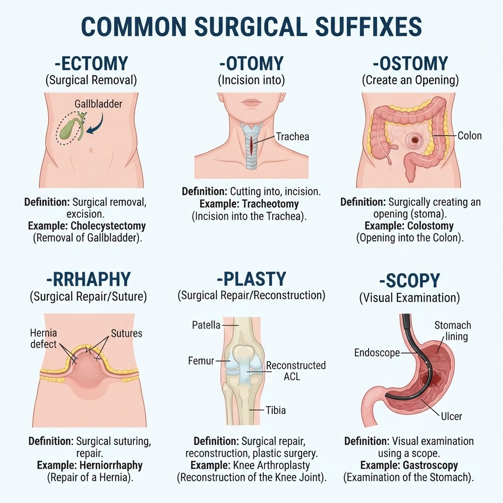 Common Surgical Suffixes