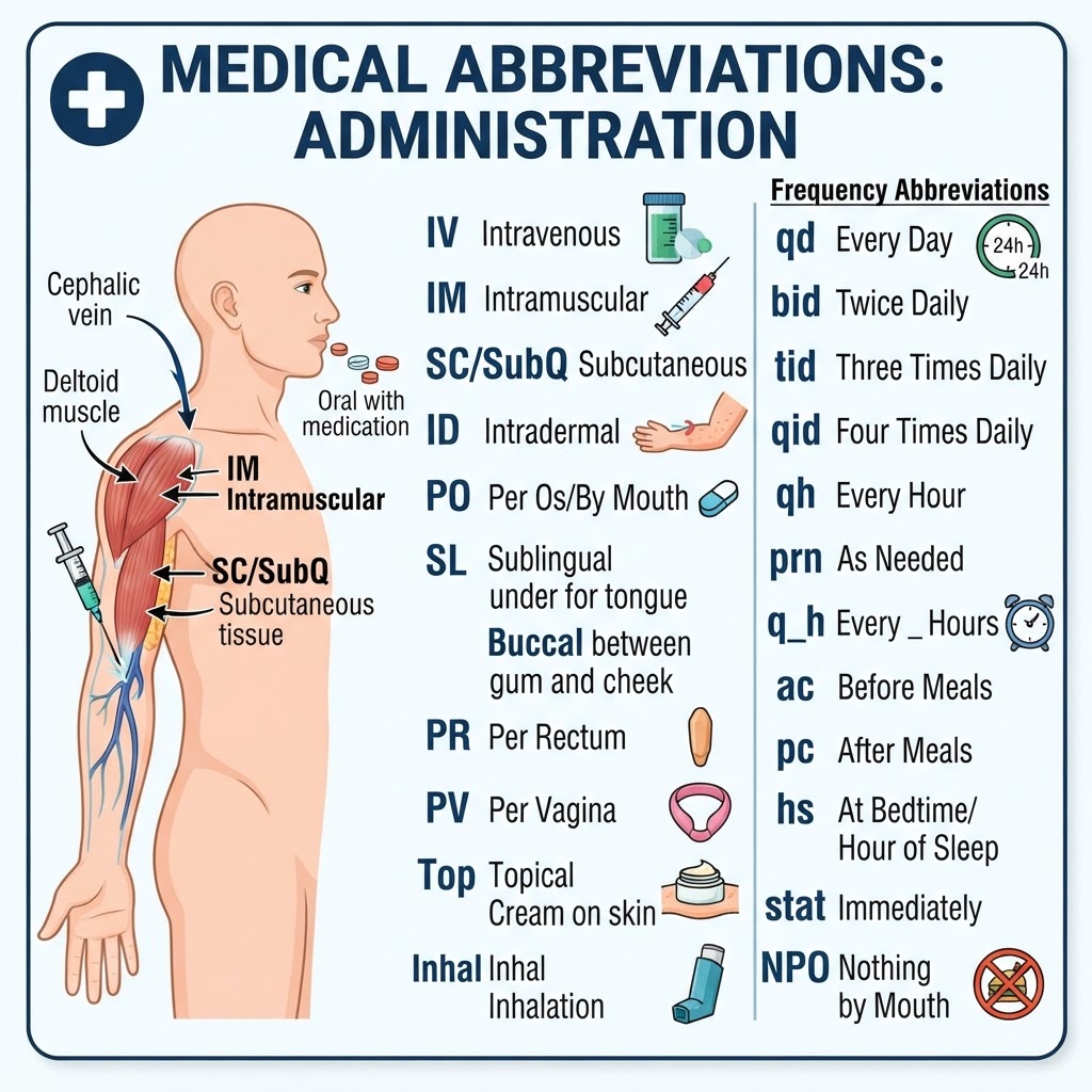 Medical Abbreviations: Administration