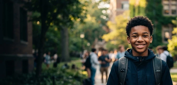 Student on a school campus