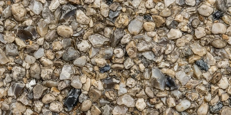 Close-up of resin-bound aggregate showing mixed natural stone