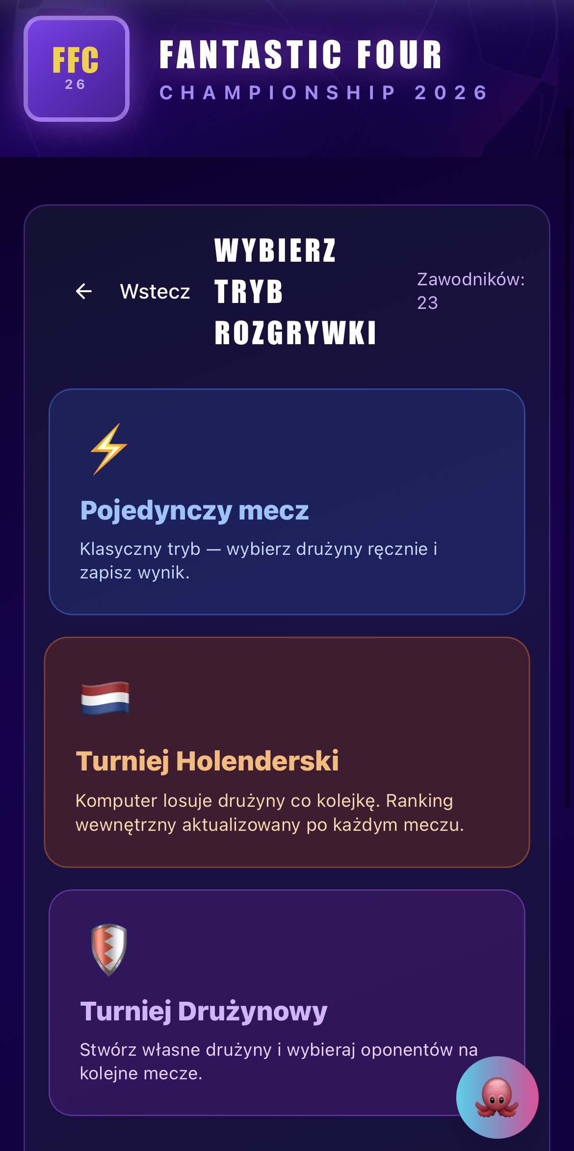 Wybór trybu rozgrywki