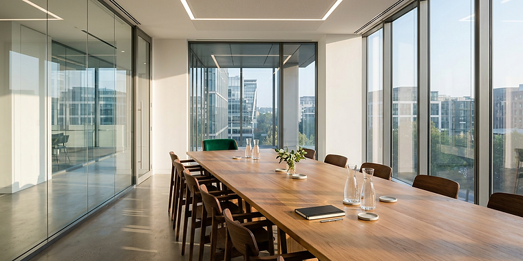 Sala de reuniões moderna e minimalista