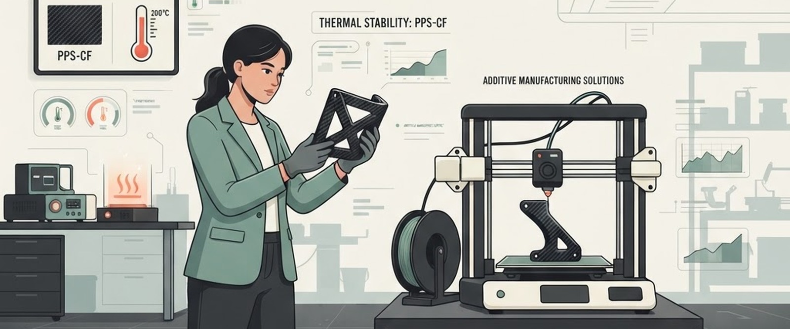 PPS-CF nella stampa 3D: quando servono temperatura, rigidità e resistenza chimica