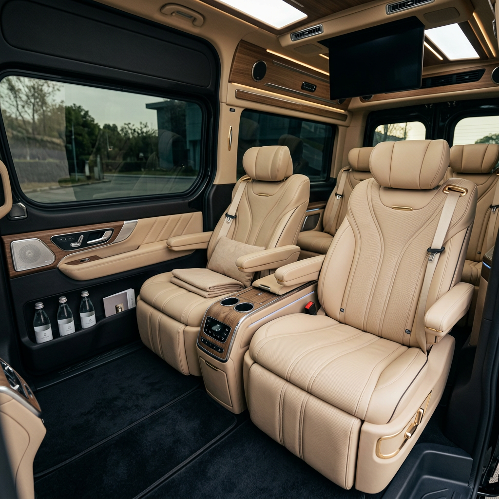 Intérieur premium d'un van Elar Drive