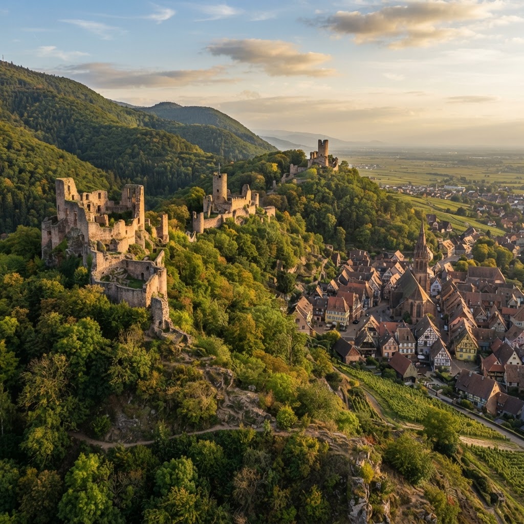 Les trois châteaux de Ribeauvillé avec votre chauffeur privé