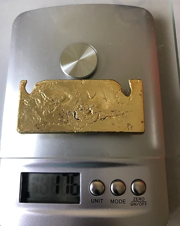 Recovered Gold Ingot — Stepped Pour (176 g)