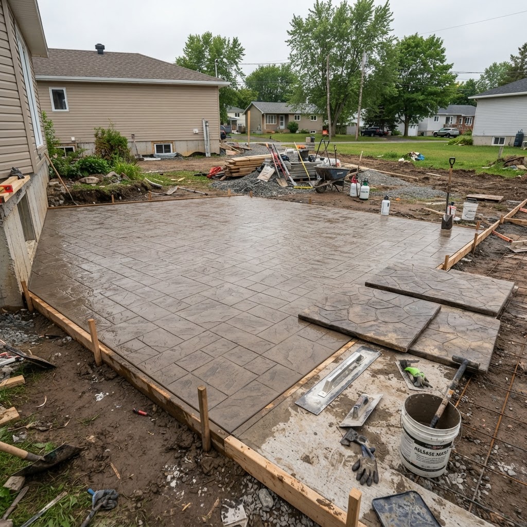 Stamped Concrete Patios — concrete installation in Fredericton, NB