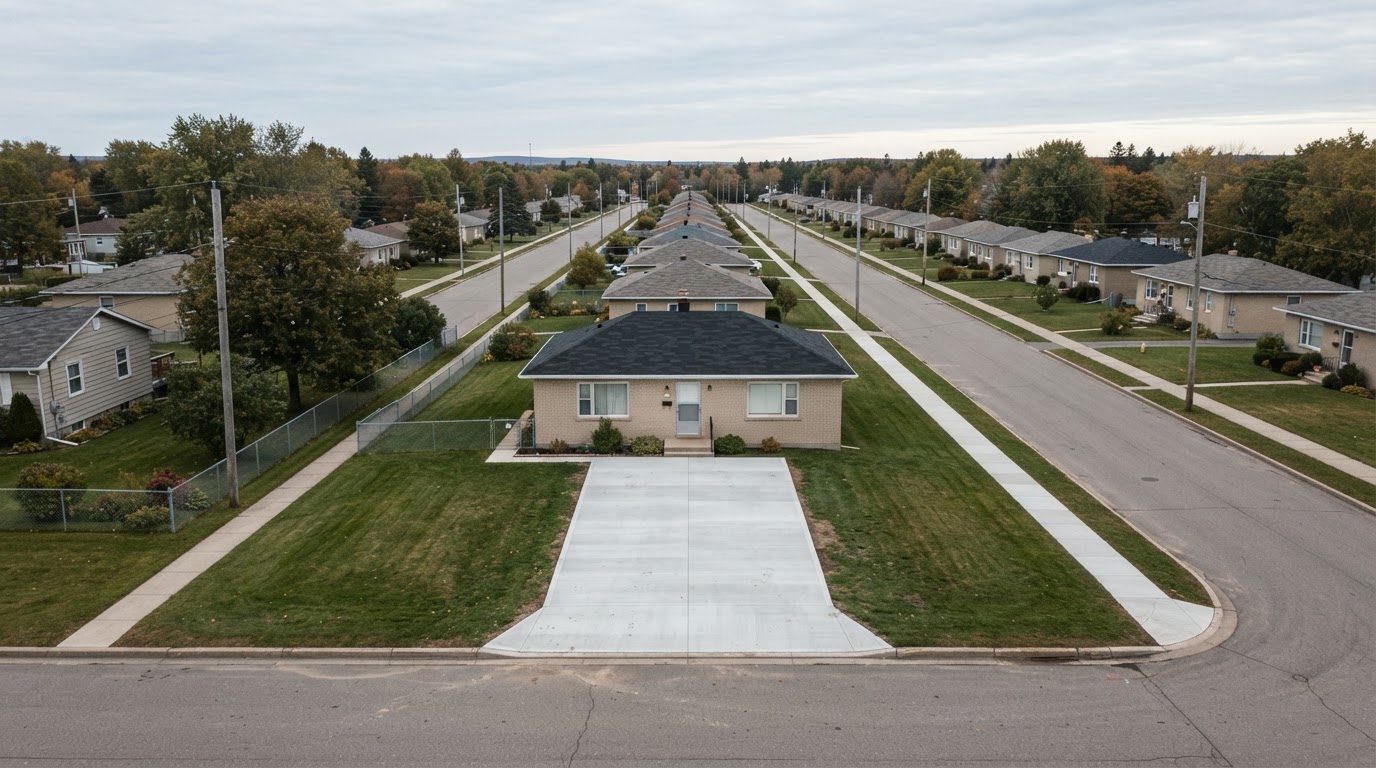 Oromocto, NB — concrete slab and driveway service area