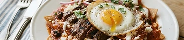 Chilaquiles con Steak at El Alex