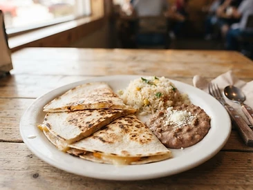 Kids Quesadilla with Rice & Beans at El Alex