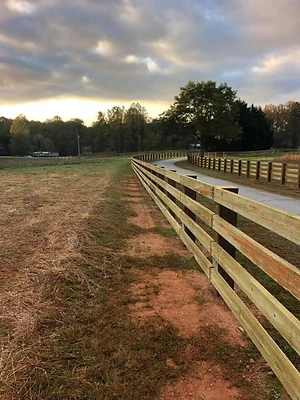 Four-Rail Along the Driveway