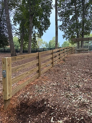 Three-Board Wood Fence