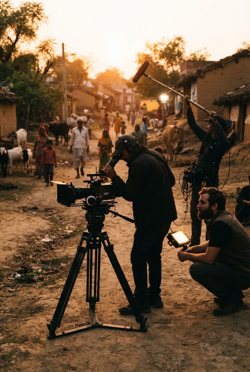Follow The Journey, golden-hour photograph from the Still Smiling documentary journey in Burkina Faso