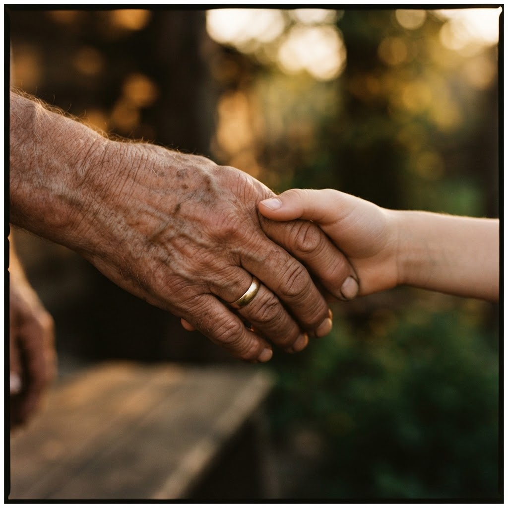 Two hands clasped together in a gesture of kinship and gratitude