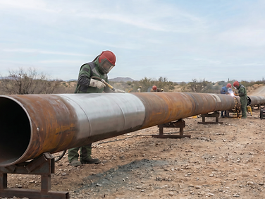 Before — steel pipe prior to blasting