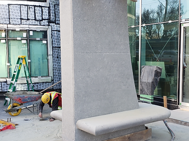 After — finished concrete bench installation