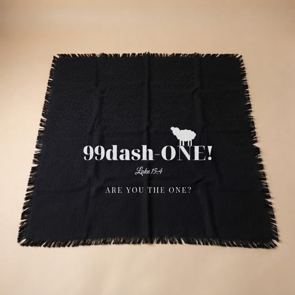 The 99dash-ONE! Throw Blanket - black throw with the sheep over the ONE