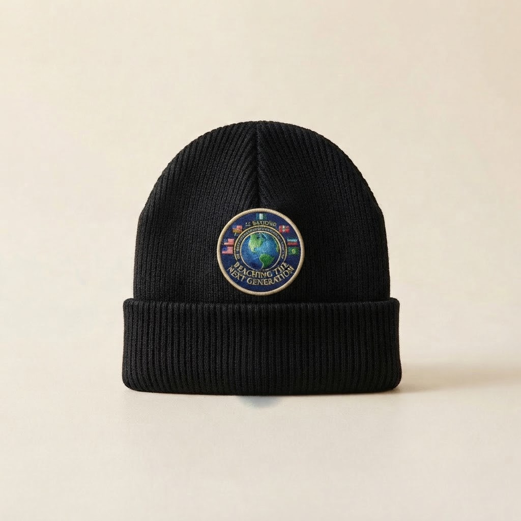 The Beanie with the Reaching The Next Generation seal