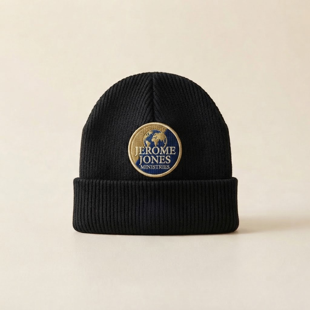 The Beanie with the Jerome Jones Ministries seal