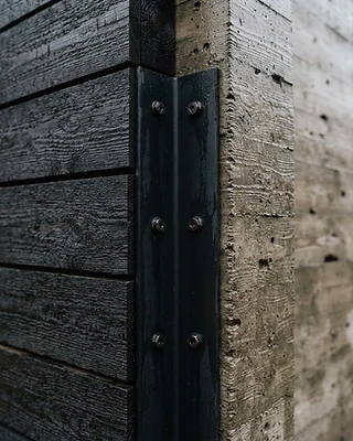 Cascadia House — cedar and concrete detail