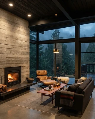 Cascadia House — living room interior