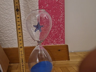 Sanduhr mit Seestern blau