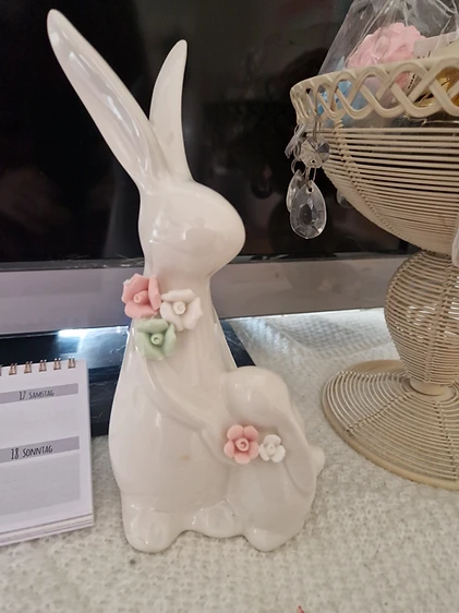 Dekorationshase Porzellan mit Blumen – Bild 1