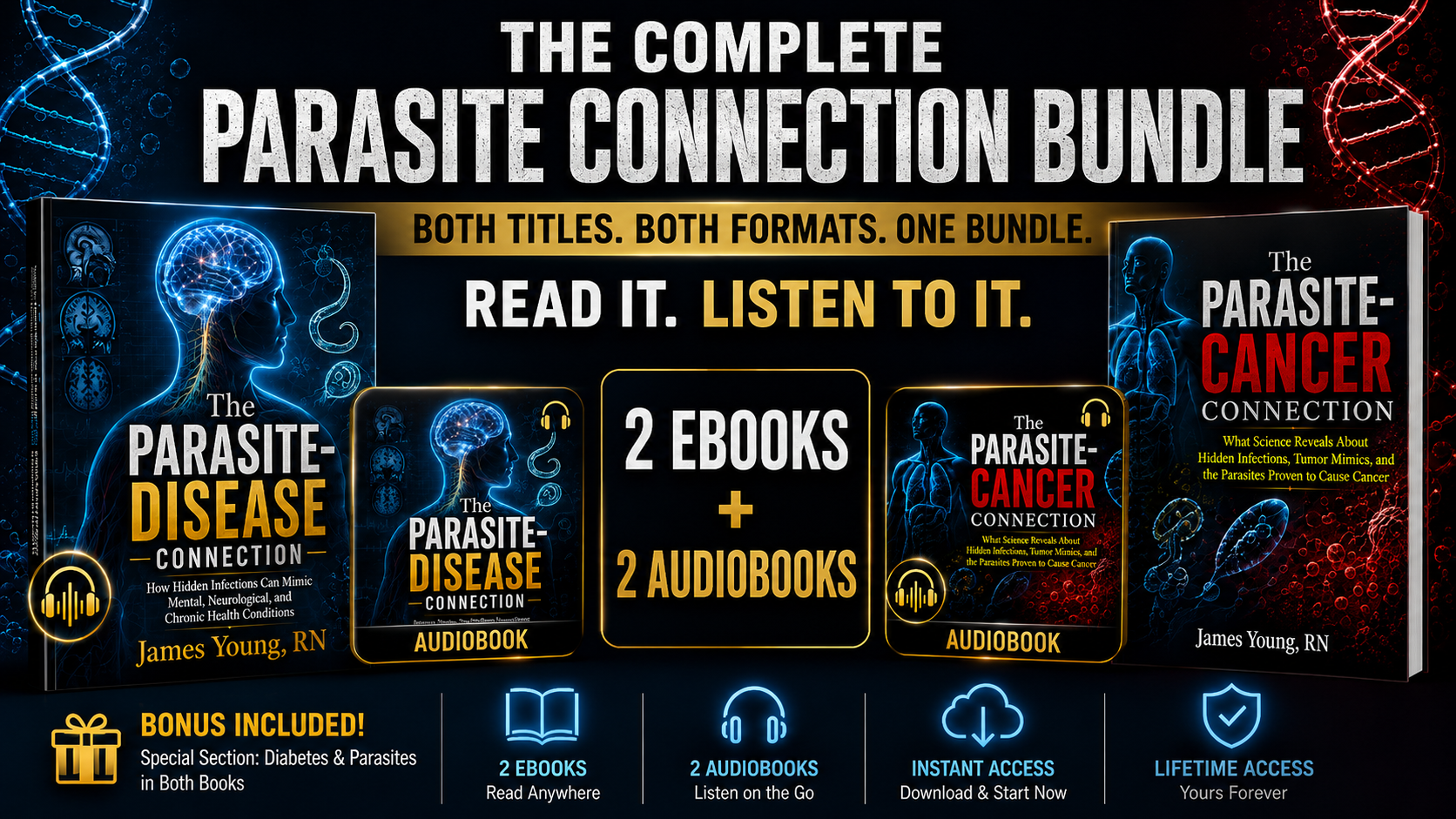 The Complete Parasite Connection Bundle — 2 ebooks and 2 audiobooks by James Young, RN