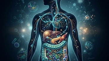 Diagram illustrating the gut-brain-metabolism axis showing how intestinal immune signals reach the brain and metabolic t