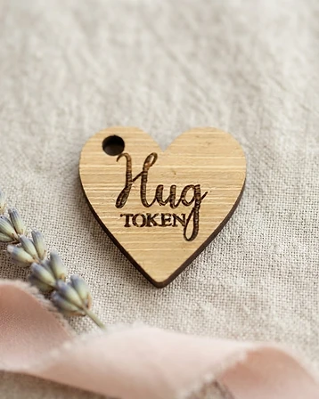 Engraved Wooden Pocket Hug Talisman