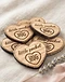 Engraved Oak Pocket Hug Heart 1