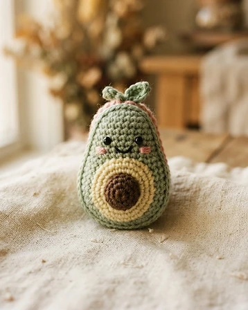Crochet Pocket Hug — Avocado