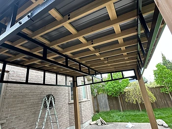 Yardistry 12×14 gazebo installed on concrete in Vaughan, Ontario — photo 1