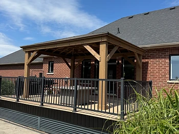 Yardistry 12×16 gazebo installed on composite deck in Hamilton, Ontario — photo 1