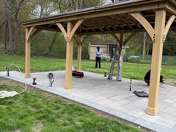 Yardistry 12×20 gazebo installed on pavers / interlock in Barrie, Ontario — photo 4