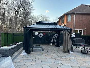Sojag 10×12 gazebo installed on pavers / interlock in Mississauga, Ontario — photo 5