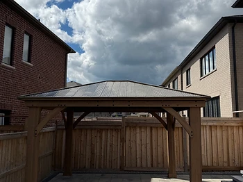 Yardistry 12×12 gazebo installed on pavers / interlock in Woodbridge, Ontario — photo 2