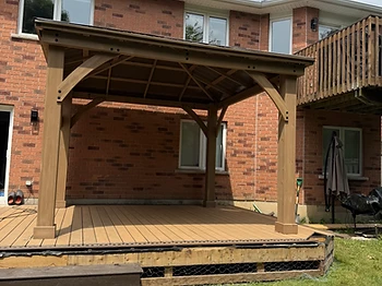 Yardistry 12×12 gazebo installed on wood deck in Georgetown, Ontario — photo 2