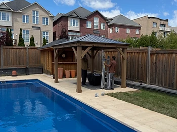 Yardistry 10×12 gazebo installed on pavers / interlock in Mississauga, Ontario — photo 3