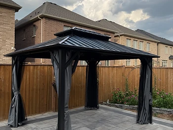 Domi 10×12 gazebo installed on pavers / interlock in Etobicoke, Ontario — photo 3